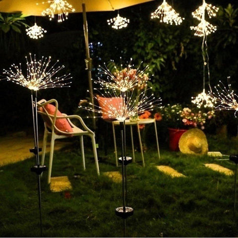 Solar Fireworks Lamp Outdoor Grass Globe Dandelion Flash String Fairy-TI00805-Veeddydropshipping