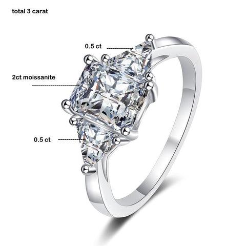 3ct Full Moissanite Wedding Rings for Women -JW00006-Veeddydropshipping