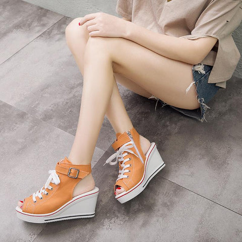 Wedges Sandals Zipper Comfortable Women&#39;s Sandals-BS00871-Veeddydropshipping