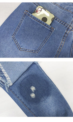 Women jeans pants fashion high waist  Street dress-WF00355-Veeddydropshipping