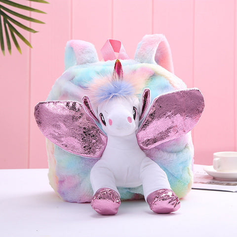 Cartoon Unicorn Doll Decor Plush Books Bag School Bags for-BS00067-Veeddydropshipping