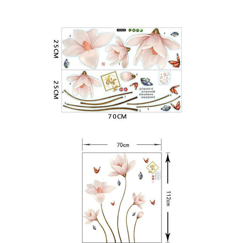 Removable 3D Butterfly Flower Wall Sticker-HA00217-Veeddydropshipping