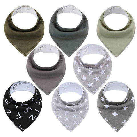 8Pcs Civarua Kids Baby Bibs Newborn Baby Bandana Drool Bibs Super Soft Bandana-TB00427-Veeddydropshipping