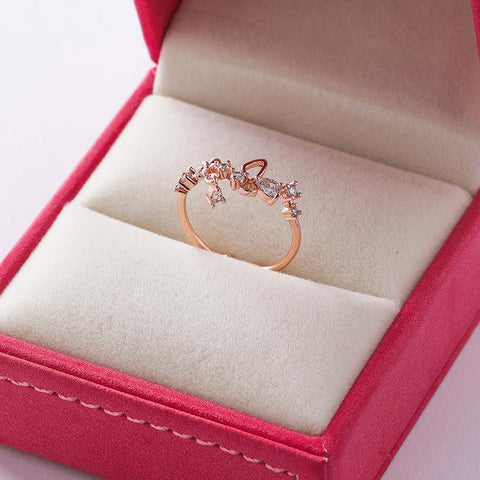 Crystal Zircon Rings Open Rings Wedding Engagement Jewelry  -JW00558-Veeddydropshipping