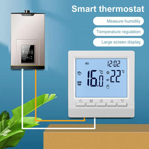 Household Thermostat Smart with Backlight LCD Large Screen Wall Room Heating-TI01034-Veeddydropshipping