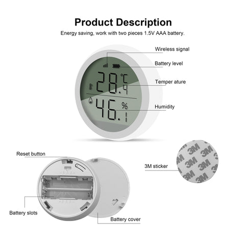 Tuya Smart ZigBee Thermometer Home Indoor Temperature And Humidity-CE00578-Veeddydropshipping