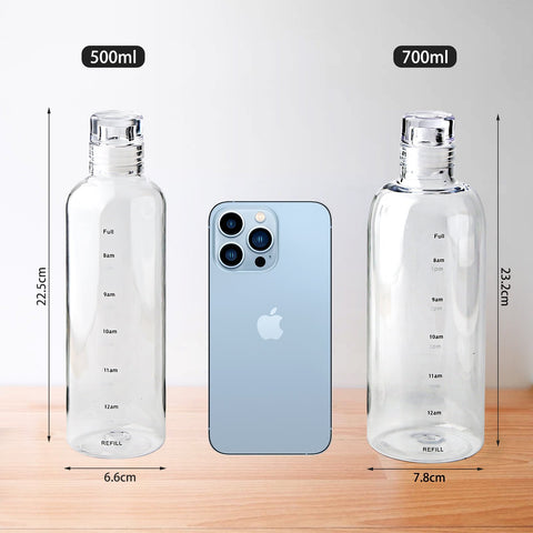 Plastic Water Bottle with Time Marker Creative-HA01275-Veeddydropshipping