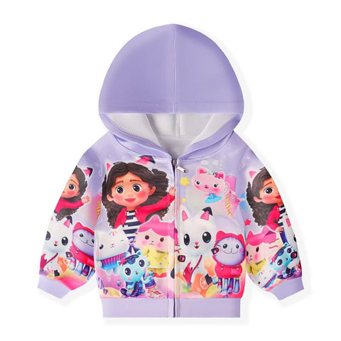 2-16Y Cartoon Gabby Dollhouse Cats Clothes Kids Pullover Jacket with-TB00983-Veeddydropshipping