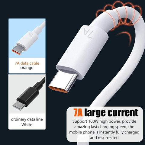 Tkey 7A Superfast Charging Cable USB C Fast Charger Cables Data Cord For Huawe-PA00018-Veeddydropshipping