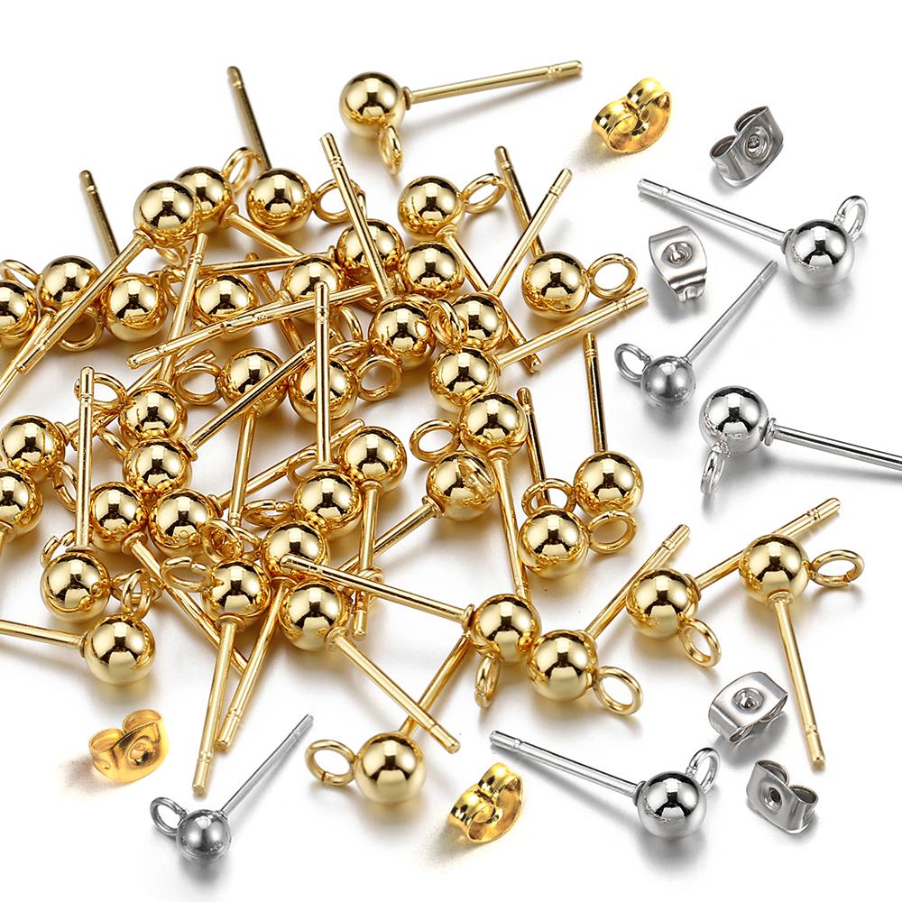 Stainless Steel Open Rings Gold Color Earrings for DIY Jewelry -JW01576-Veeddydropshipping