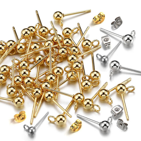 Stainless Steel Open Rings Gold Color Earrings for DIY Jewelry -JW01576-Veeddydropshipping