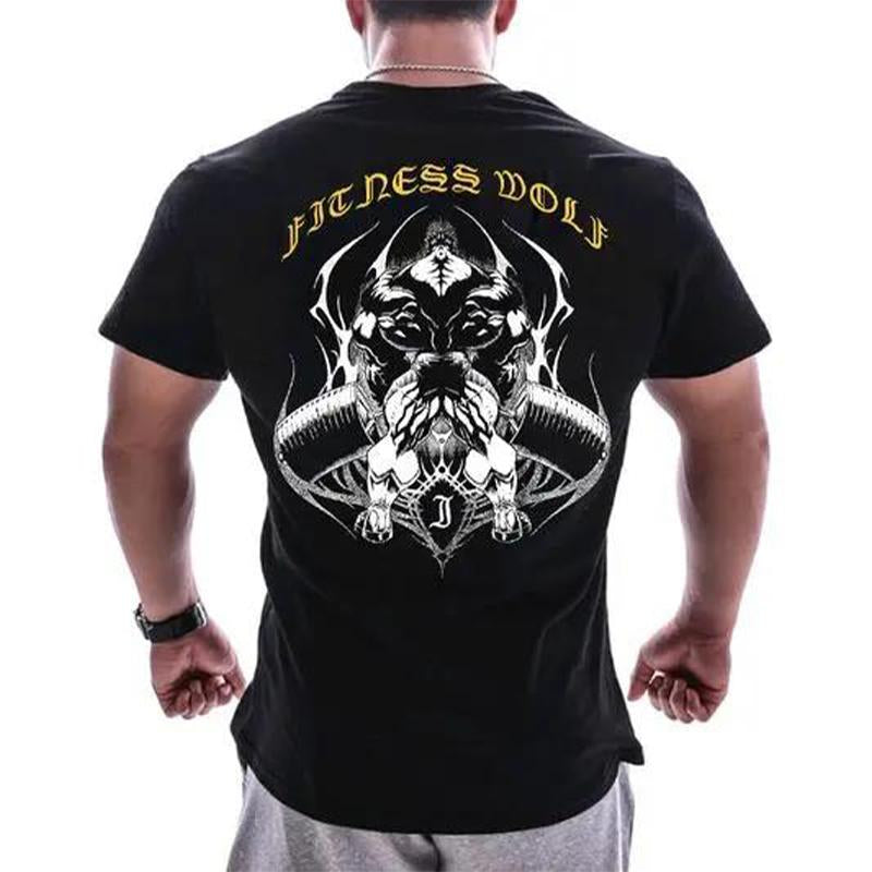 Fitness 3D printed men's T-shirt with breathable and lightweight sports quick drying short sleeves-Veeddydropshipping