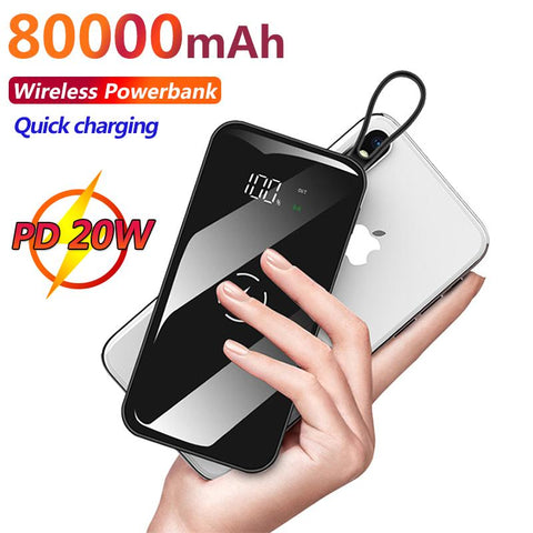 80000mAh Wireless Power Bank Portable Digital Display Smartphone Charger Outdoor-PA00491-Veeddydropshipping