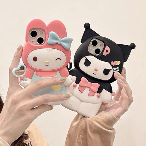 Cute 3D Lovely Girls Cartoon Silicone Case for iPhone 11 12 13 14 Pro Max XS Max-PA00153-Veeddydropshipping