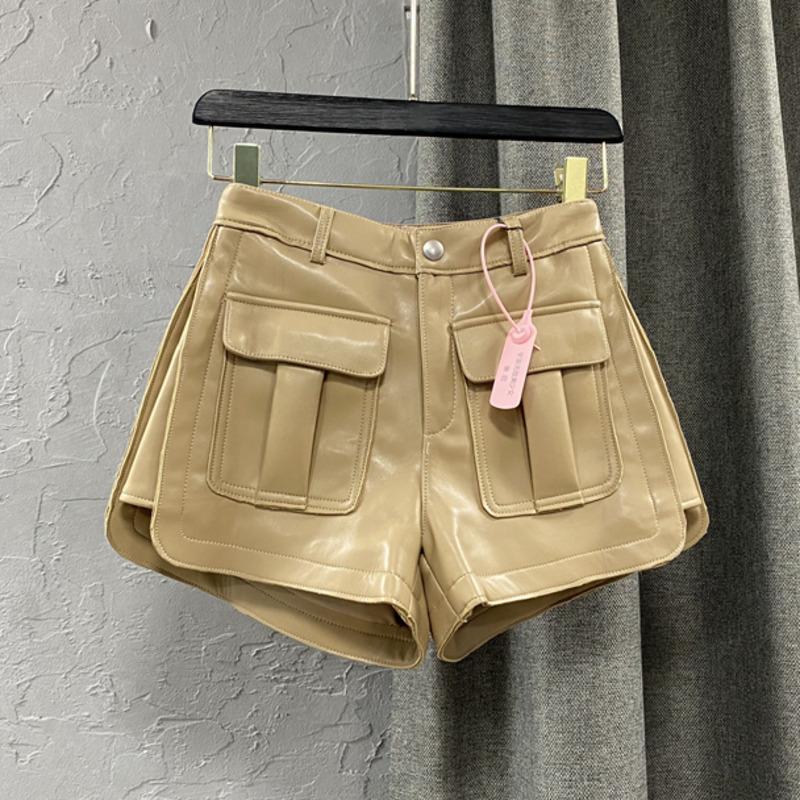 High Waist Cargo Short Pants Loose Pockets-WF00534-Veeddydropshipping