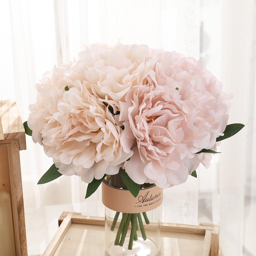 Silk Artificial Peony Bouquet Flowers Decoration-HA00719-Veeddydropshipping