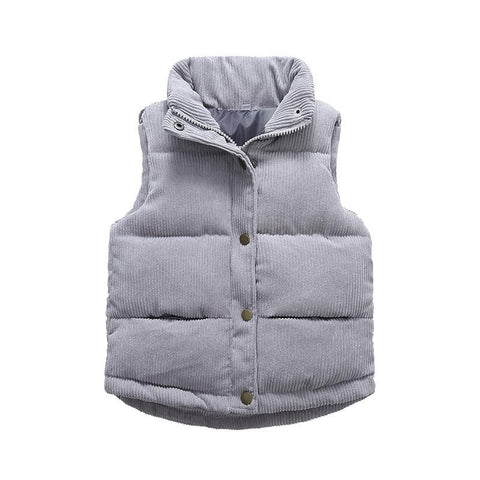 Boys Girls Corduroy Vest Winter Warm Thicken-Veeddydropshipping