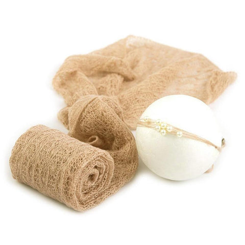 2PCS/Set Photo Shoot Props Knitted Mohair Receiving Wrap with Little Infant-TB00773-Veeddydropshipping