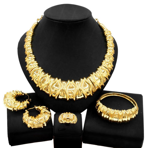 Fashion Woman Necklace Jewelry Set Gold Plated Pendant Wedding -JW00331-Veeddydropshipping