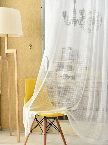 Modern plaid curtain for bedroom-HA00565-Veeddydropshipping