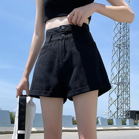 shorts women high waisted jeans streetwear-WF00070-Veeddydropshipping