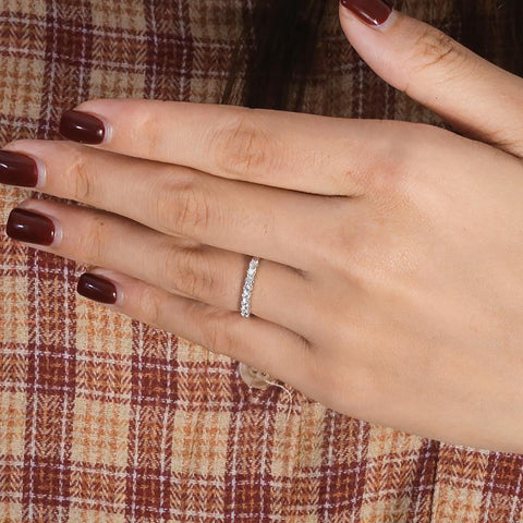 14k White Gold Engagement Wedding MoissaniteDiamond Band Ring-JW00130-Veeddydropshipping