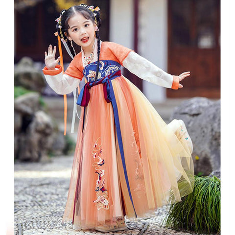 Girls Hanfu Chinese Style Dresses 2022 New Children&#39;S Tang-TB00866-Veeddydropshipping