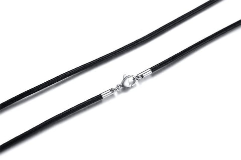 Leather Necklace Chain For Women Men Stainless Steel -JW01224-Veeddydropshipping