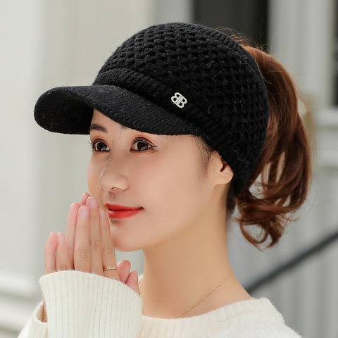 Baseball Caps Women Twist Knit Hats-WF01356-Veeddydropshipping
