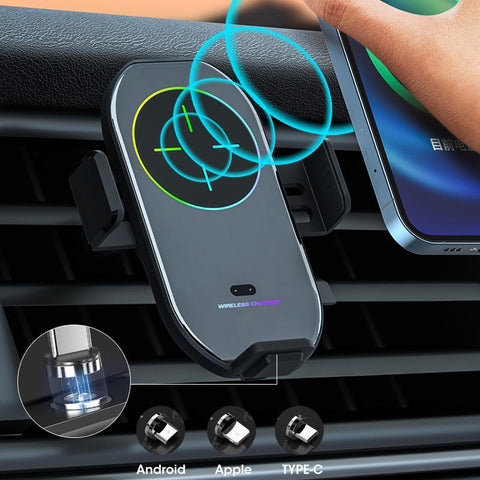 15W Car Wireless Charger Phone Holder Air Vent Magnetic Charger-Veeddydropshipping