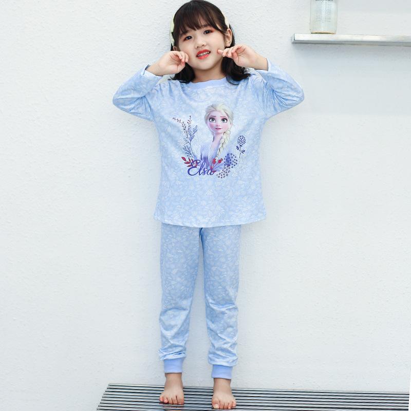 Children Clothing Cartoon Frozen Elsa Girls Long Sleeve Pajama Sets Kid Baby Pyjamas Sleepwear Spring Home Nightgown