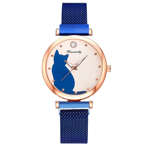 Fashion Watch Set 5pcs Quartz Wristwatch Mesh Bracelet Cat-JW00930-Veeddydropshipping