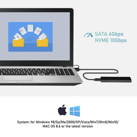 M2 SSD Case NVME Enclosure M.2 to USB SSD Adapter for NVME PCIE NGFF-CE00086-Veeddydropshipping