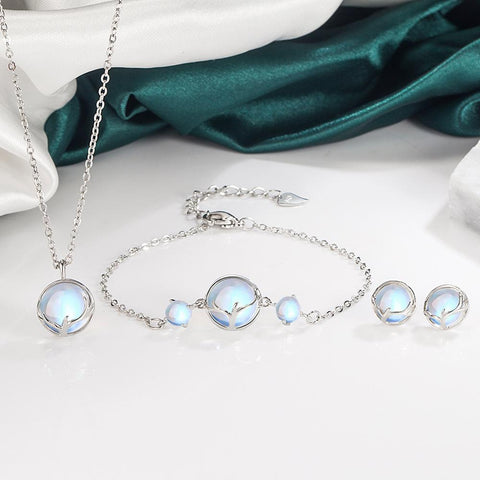 925 Sterling Silver Jewelry Set Crystal Earrings Bracelets Necklace-JW00207-Veeddydropshipping