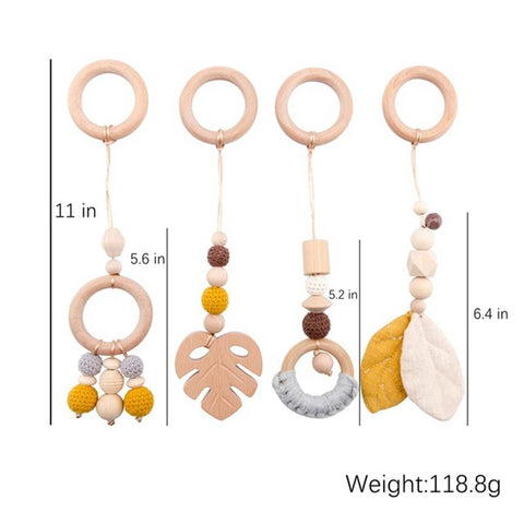 1Set Baby Fitness Frames Wooden Rattle Toys Baby Activity Gym Mobile Suspension-TB00506-Veeddydropshipping