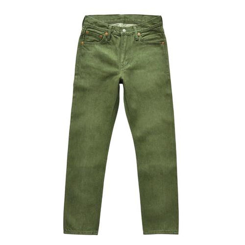 Saucezhan Men Jeans Vulcanization Olive Green 107 Selvedge Denim-TB01283-Veeddydropshipping