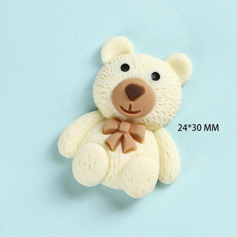 Caroon Bear Resin Cabochon Flatbacks Bows Accessories-HA00340-Veeddydropshipping