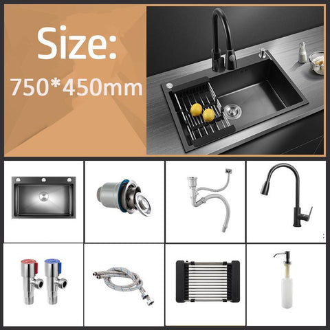 Wash Basin Single Sink Kitchen Sinks-TI00631-Veeddydropshipping