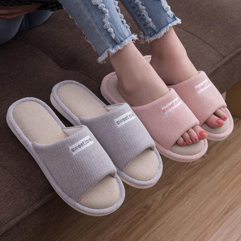 Flat Shoes Comfortable Anti-slip Home Flax Linen Slipper-BS01234-Veeddydropshipping