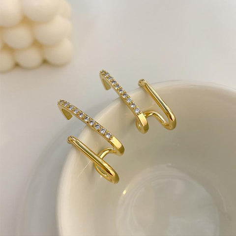 Design Irregular U-shaped Gold Color Earrings for Woman Korean -JW01412-Veeddydropshipping