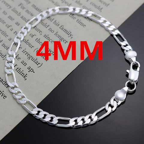 925 silver Color chain Bracelet Necklace jewelry set -JW00360-Veeddydropshipping
