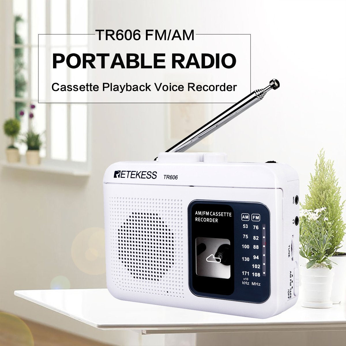 Cassette Playback Radio FM/AM Portable Radio Voice Recorder Support -CE01079-Veeddydropshipping