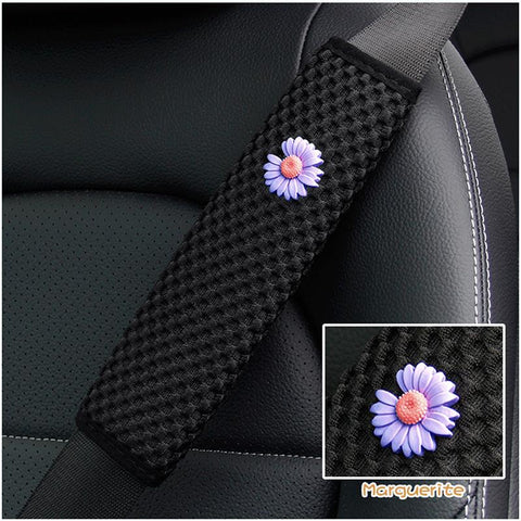 Flower Breathable Auto Seat Belt Covers Cushion Protector Safety Belts-AM01511-Veeddydropshipping