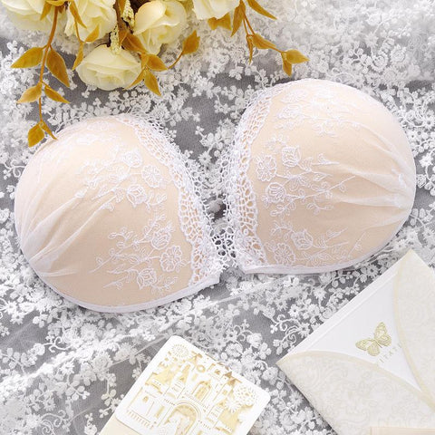Lace Embroidery Invisible Push up Sticky Bras-WF00860-Veeddydropshipping