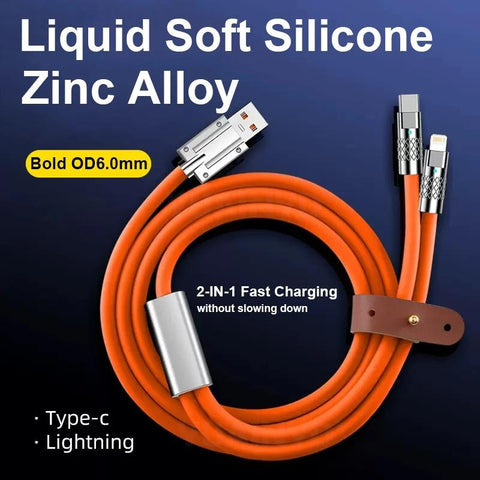 2 IN 1 66W Fast Charging USB To iOS Cable For iPhone 14 Xiaomi Huawei-PA00405-Veeddydropshipping