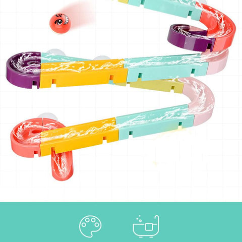 Baby Bath Toys DIY Marble Race Run Assembling Track Bathroom Bathtub Kids-TB00492-Veeddydropshipping
