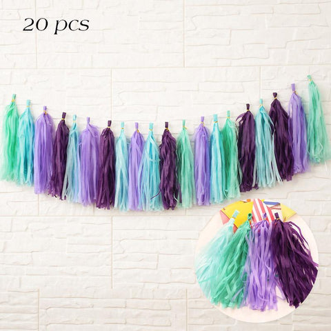 Iridescent DIY Tissue Paper Tassel Garlands-HA00587-Veeddydropshipping