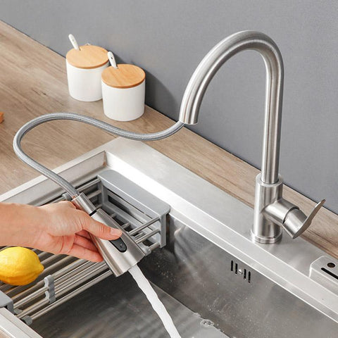 Brushed Nickel Kitchen Faucet-TI00627-Veeddydropshipping