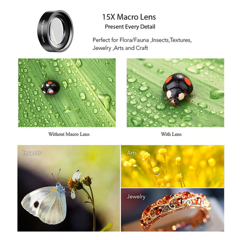 APEXEL 7 in 1 lens kit 0.45x wide+52mm UV Grad Blue Red Color-PA01224-Veeddydropshipping