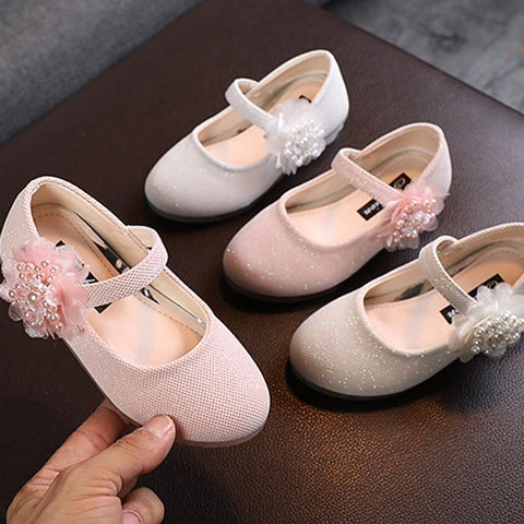 Baywell New Childrens Girl&#39;s Shoes Pearl Flower-TB00122-Veeddydropshipping